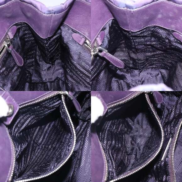 PRADA Hand Bag Nylon Purple Silver - Picture 12 of 12